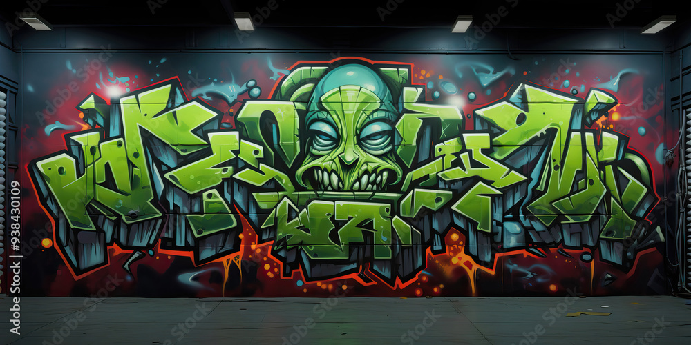 Obraz premium mural on a wall, display, graffiti