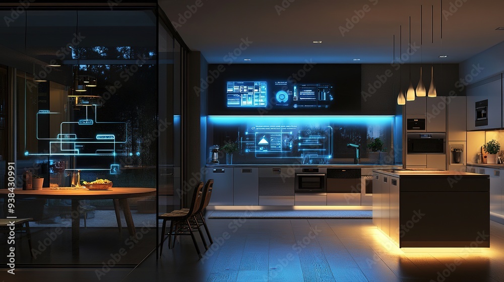 Fototapeta premium Smart home technology with security enhancements