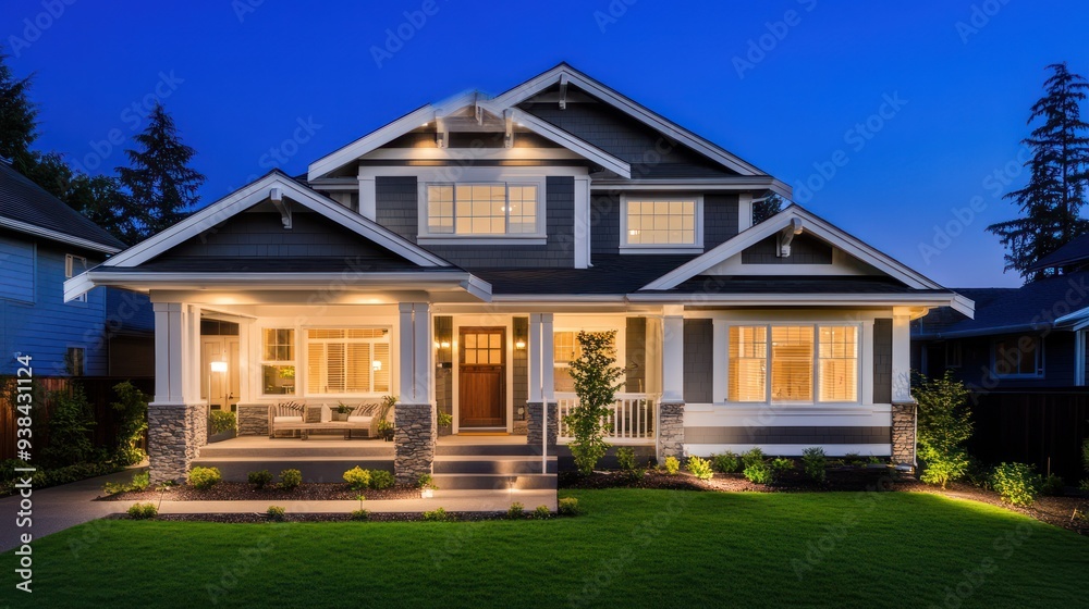 Modern Home at Dusk