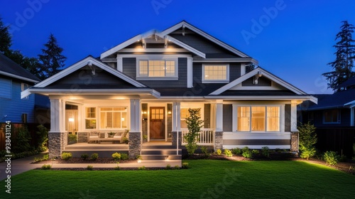 Modern Home at Dusk