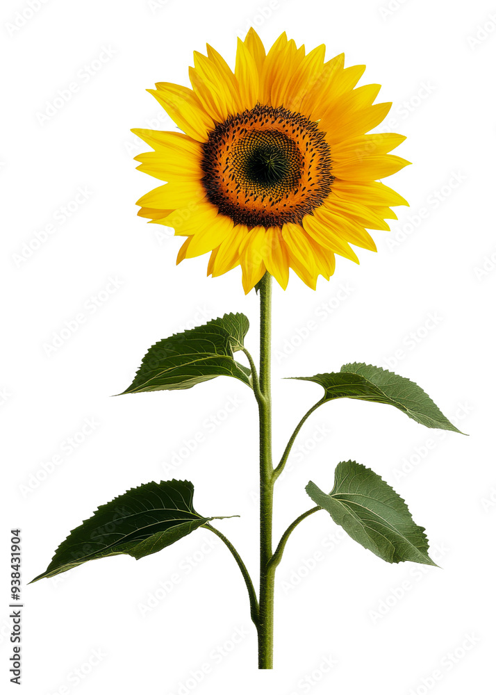 Fototapeta premium PNG Sunflower blooms on white background