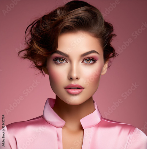 glamorous girl with short hair
