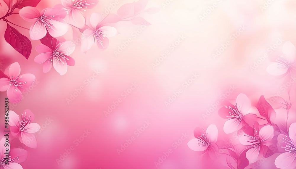 Fototapeta premium A Serene and Vibrant Pink Floral Background for Spring