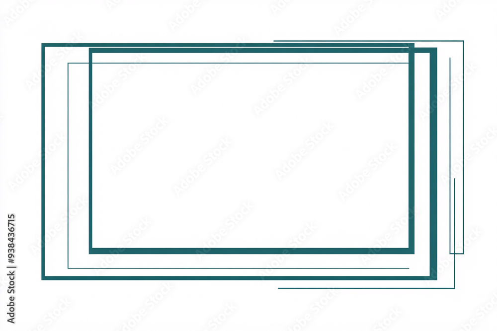 design featuring layered rectangular frames in teal with varying thicknesses on a plain white background ideal for modern layouts design featuring layered rectangular frames in teal with varying thicknesses on a plain white background ideal for modern layouts