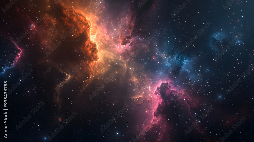 Fototapeta premium Cosmic Nebula with Stars.