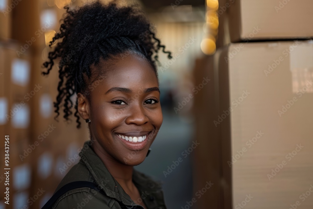 Portrait of a manager, showcasing team diversity in ecommerce delivery, logistics, and retail packaging for commercial distribution Portrait of a manager, showcasing team diversity in ecommerce delivery, logistics, and retail packaging for commercial distribution