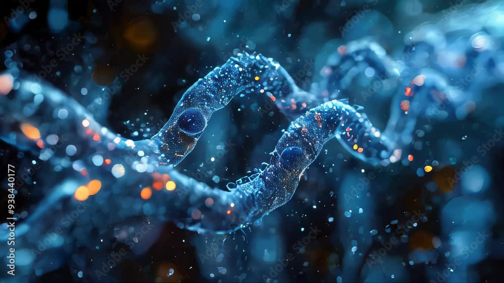 Beautiful colored bright abstract futuristic scientific glowing dna helix