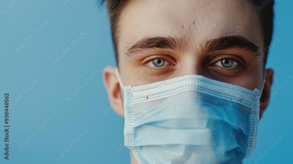 Portrait of a medical professional wearing a face mask to emphasize pandemic safety in healthcare and clinic settings, highlighting health support and wellness Portrait of a medical professional wearing a face mask to emphasize pandemic safety in healthcare and clinic settings, highlighting health support and wellness