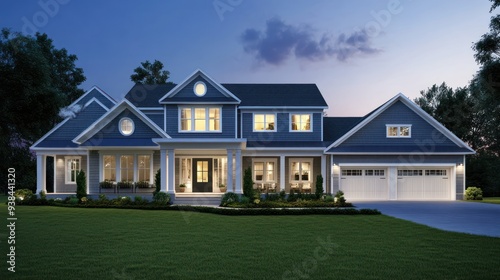 Modern Two-Story Home with a Porch