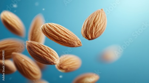 Almonds in the Air with Blue Gradient