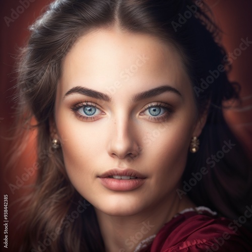 portrait of a woman with blue eyes
Female portrait with minimal makeup,  