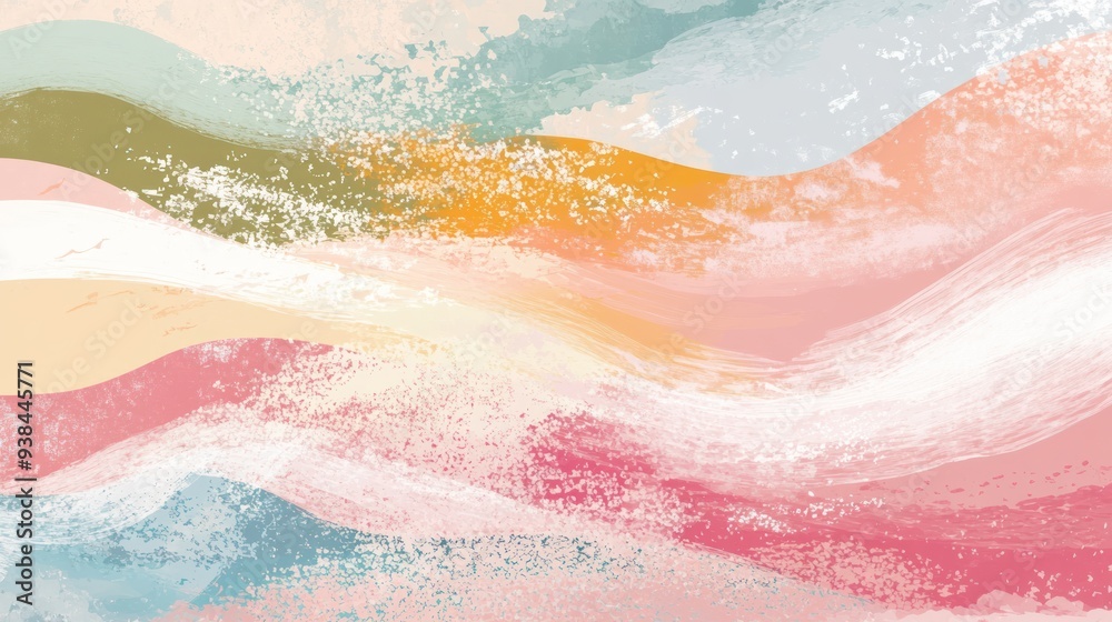 Fototapeta premium A pink and white background with a tree and leaves