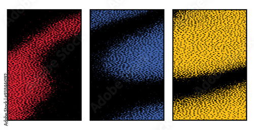 Set of 3 Abstract pattern. Illustration for printing on wall decorations. For use in graphics.