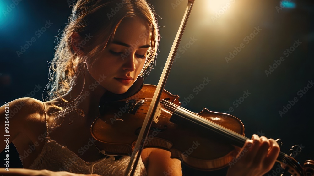 Fototapeta premium A woman playing the violin