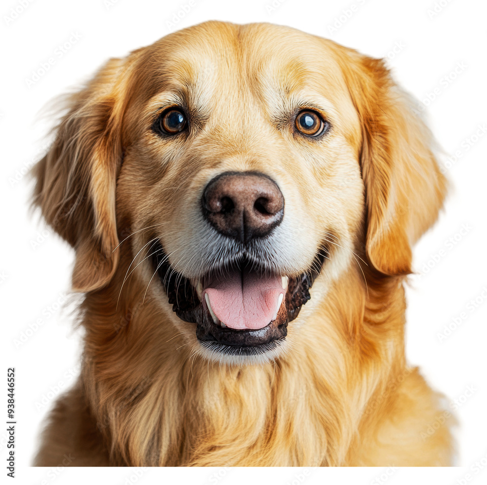 PNG Happy golden retriever smiling at the camera PNG Happy golden retriever smiling at the camera