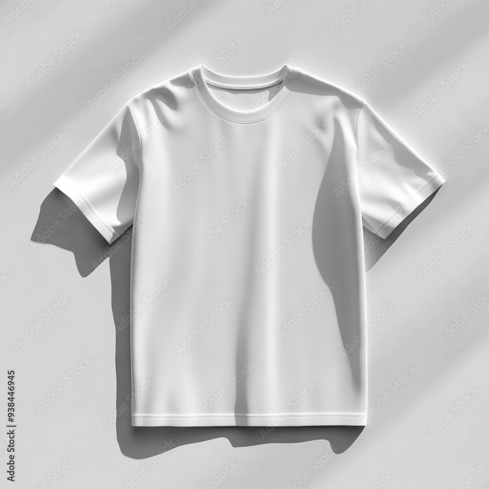 White t-shirt on white background with shadow. White t-shirt on white background with shadow.