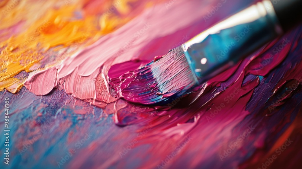 Fototapeta premium Smooth paint strokes being applied to a canvas