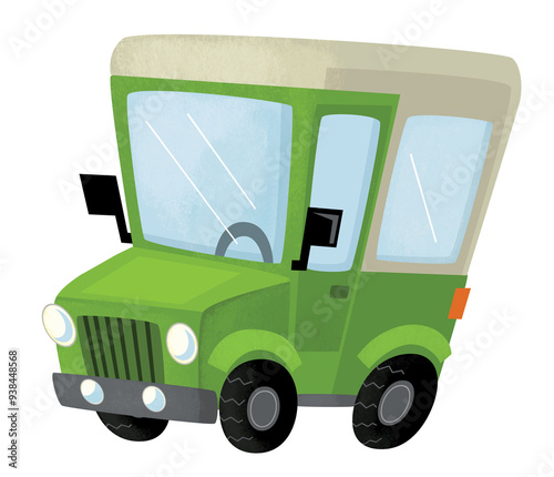 cool looking cartoon terrain offroad car vehicle transportation isolated illustration for kids photo