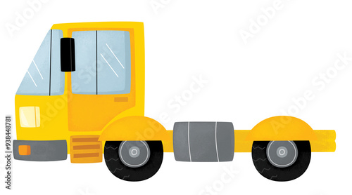 funny cartoon city tow or cargo heavy duty truck vehicle transportation isolated illustration for kids photo