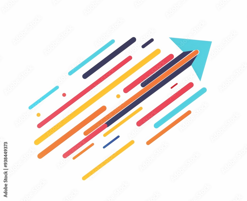 Right-Pointing Arrows with Colorful Lines on White Background Symbolizing Progress and Growth
Right-Pointing Arrows with Colorful Lines on White Background Symbolizing Progress and Growth