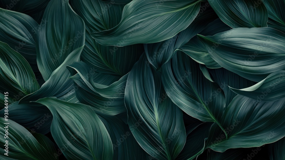 A close up of green leaves with a lot of detail. A close up of green leaves with a lot of detail.