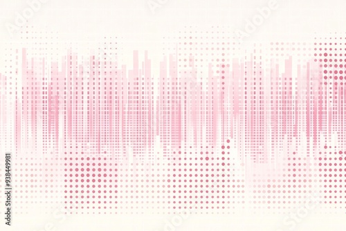 Pink and Beige Pixel Art-Style Background with Pink Gradient and Symmetrical Data Stream Design