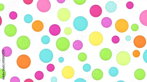 An elegant polka dot pattern featuring various sized circles in vibrant colors