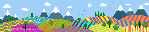 Nature and landscape, contemporary artistic poster.