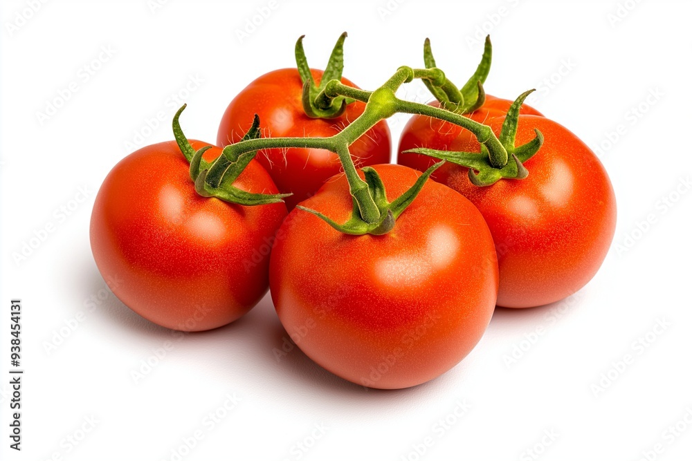 A cluster of ripe red tomatoes on the vine, perfect for concepts of freshness, healthy eating, and natural produce.
A cluster of ripe red tomatoes on the vine, perfect for concepts of freshness, healthy eating, and natural produce.
