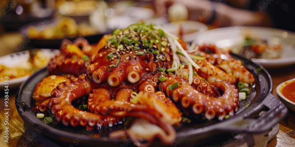 Newly Prepared Seafood Treat Featuring Sliced Live Cephalopod at an Authentic Eatery Newly Prepared Seafood Treat Featuring Sliced Live Cephalopod at an Authentic Eatery