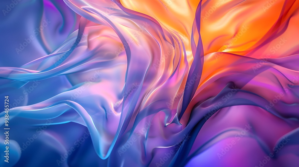 Vibrant Abstract Digital Artwork with Smooth Flowing Gradient Colors in ...