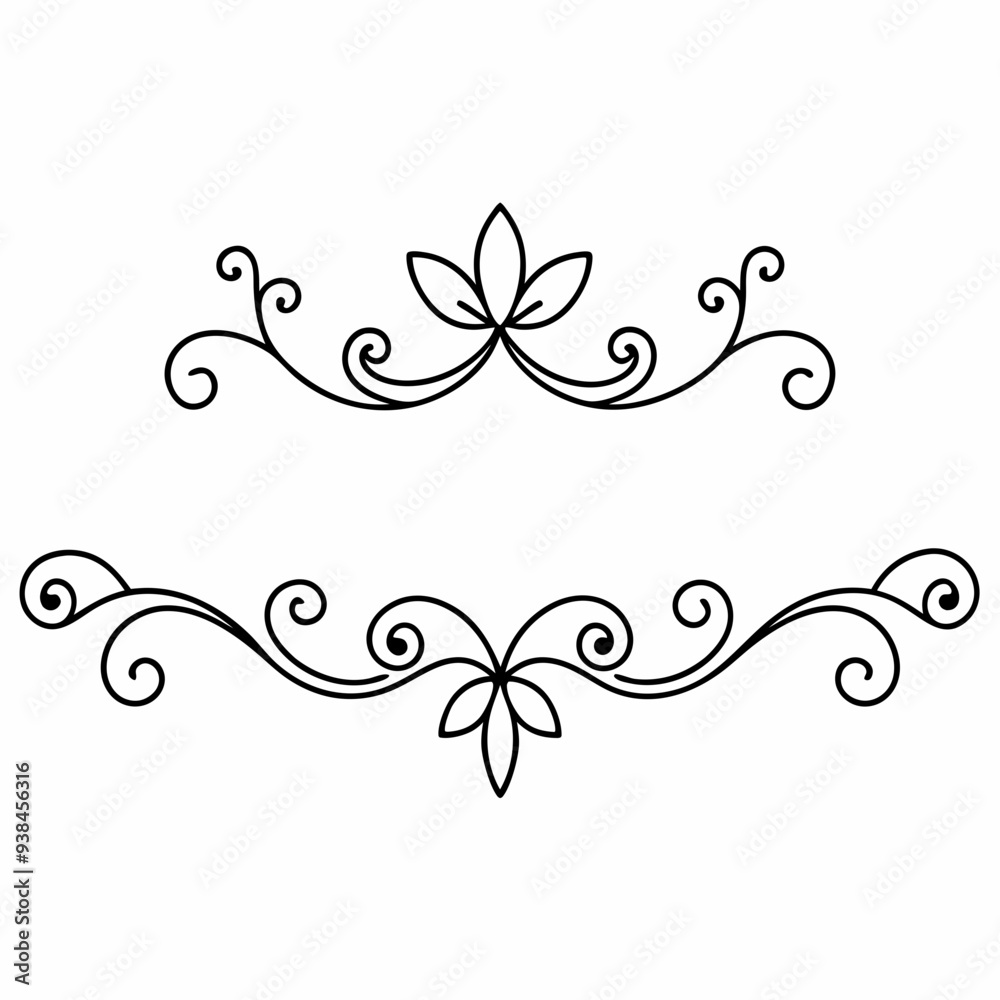 graphic with a black elegant plant ornament graphic with a black elegant plant ornament
