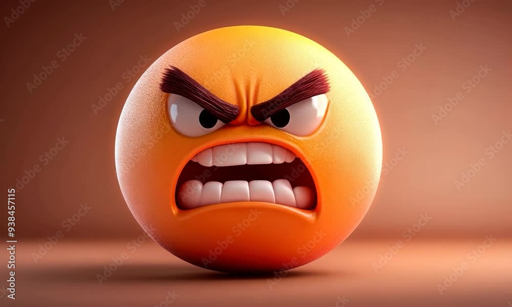 2D cartoon style angry emoticon expression