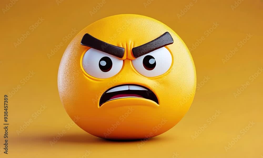 2D cartoon style angry emoticon expression