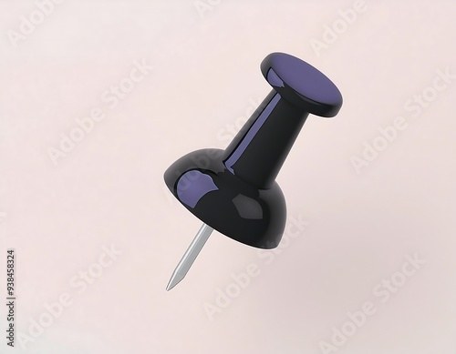 Push Pin Isolated on a Transparent Background, Ideal for Office, School, or Organizational Use, Highlighting a Simple Tool for Pinning Notes and Document