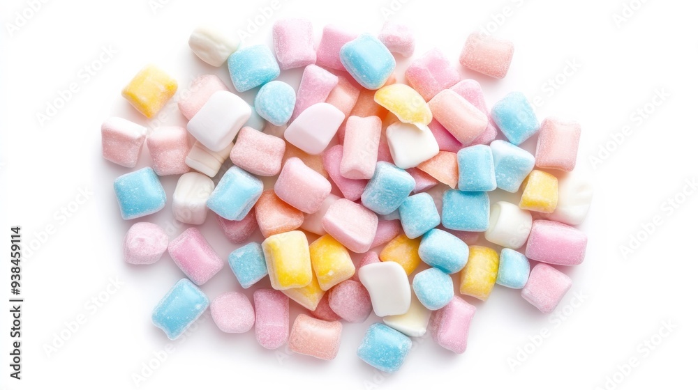 Candy heap flatlay on white. Candy heap flatlay on white.