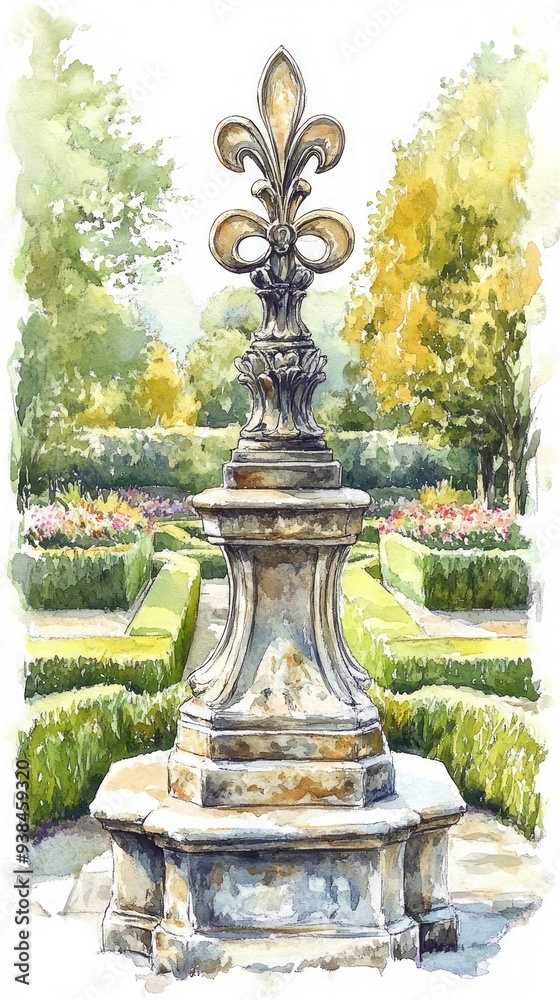Fleur de lis Garden Sculpture Christianity Religion Spiritual Symbol