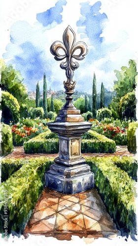 Fleur de lis Garden Sculpture Christianity Religion Spiritual Symbol