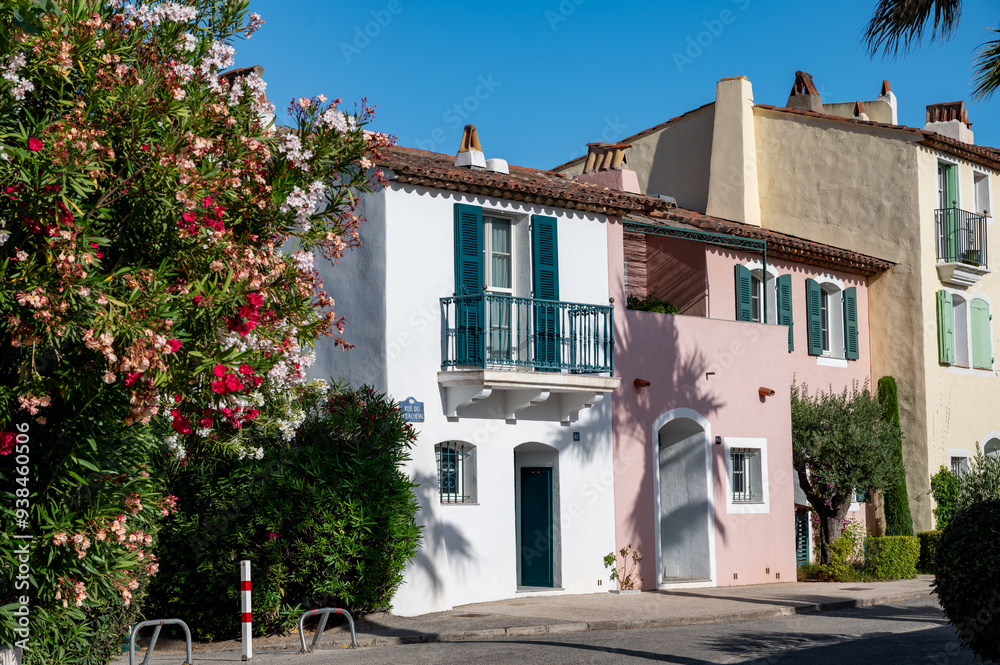 Travel and summer vacation destination, view on houses, roofs, canals and boats in Port Grimaud, Var, Provence, French Riviera, France Travel and summer vacation destination, view on houses, roofs, canals and boats in Port Grimaud, Var, Provence, French Riviera, France