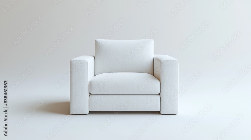 A white chair with a striped pattern on it A white chair with a striped pattern on it