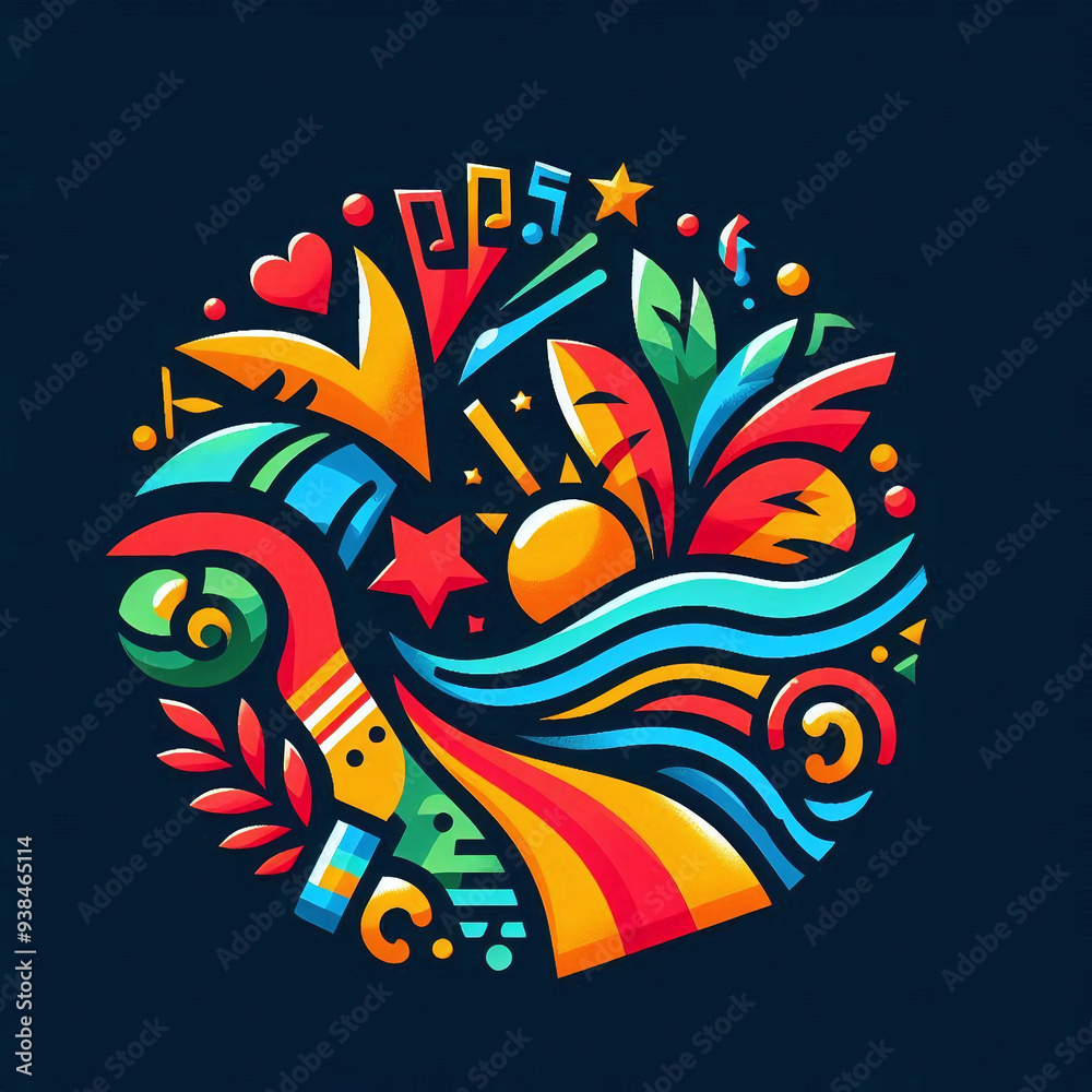 Naklejka premium abstract colorful carnival vector logo