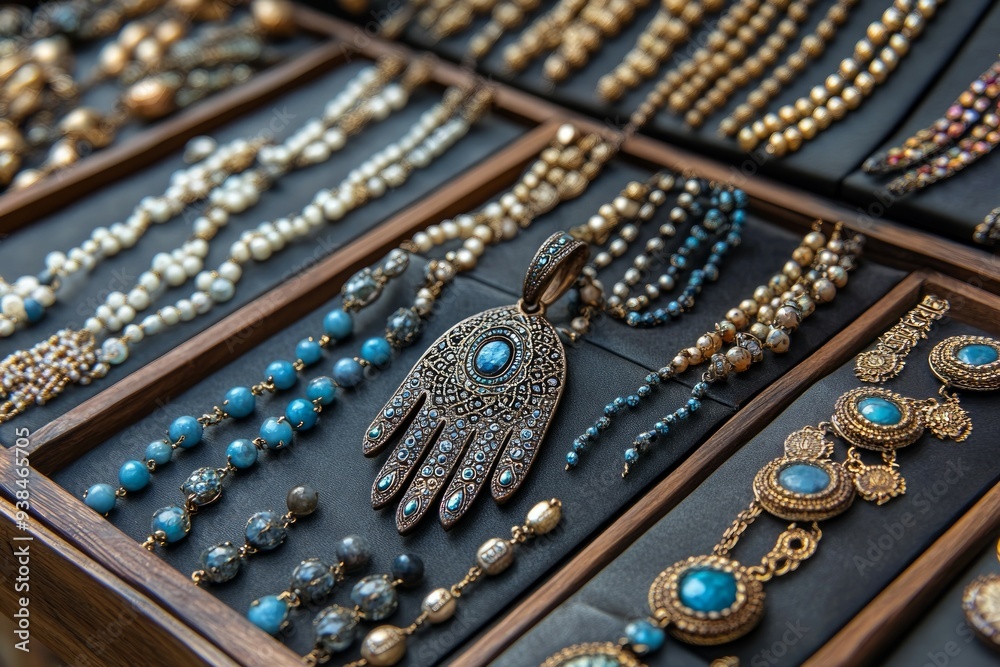Hand of Fatima Jewelry Market Islam Religion Spiritual Symbol Hand of Fatima Jewelry Market Islam Religion Spiritual Symbol
