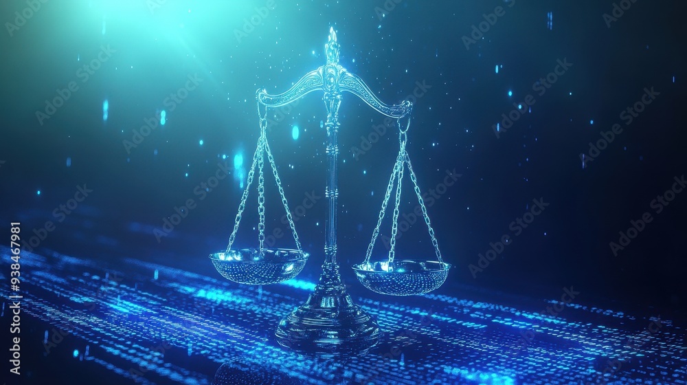 Digital law scales in online trial setting Digital law scales in online trial setting