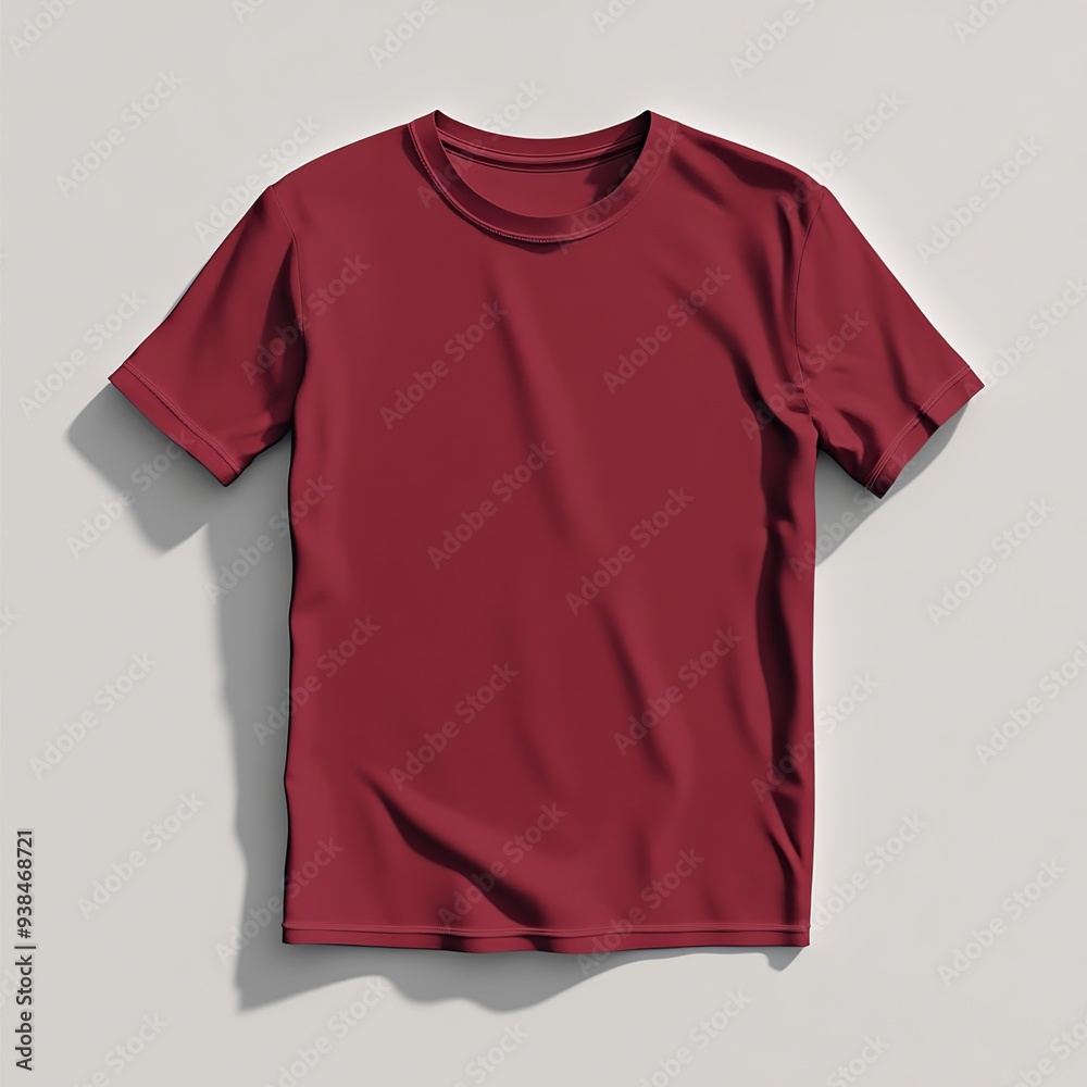 A plain red t-shirt on a white background.