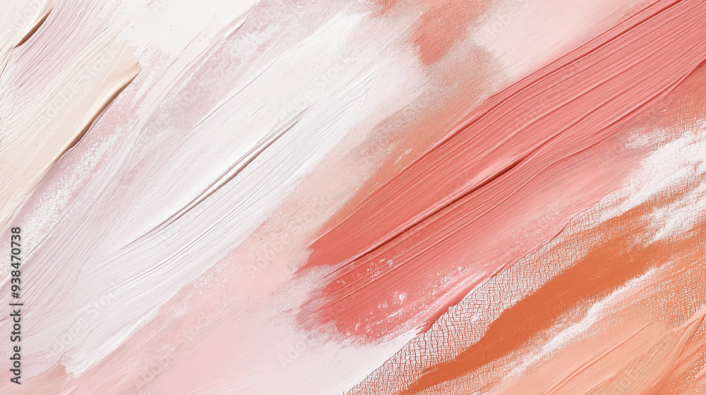 abstract gouache paint background. soft and gentle brush stroke. soft and gentle color palette, using dusty rose, apricot beige, muted soft pink.