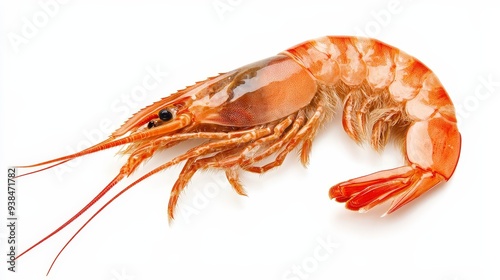 Wallpaper Mural Close-up of a cooked shrimp isolated on a white background. Torontodigital.ca