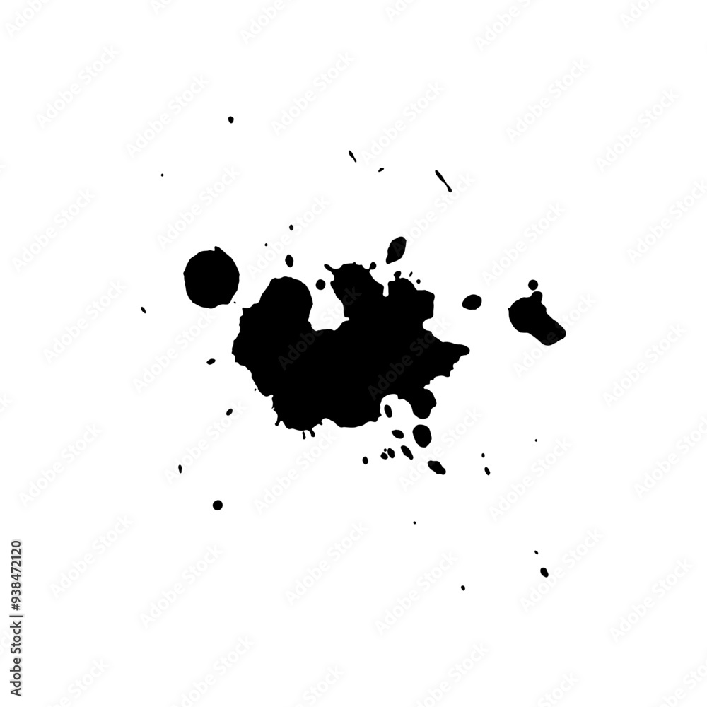 Fototapeta premium black ink splash brush drop