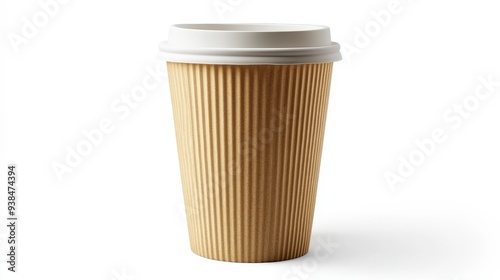 Wallpaper Mural A brown paper coffee cup with a white lid isolated on a white background. Torontodigital.ca