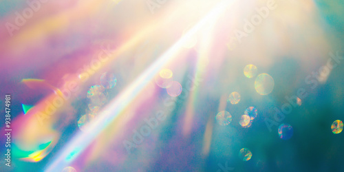 iridescent light rays, close-up, macro photography, lens flares, pastel colors, iridescence