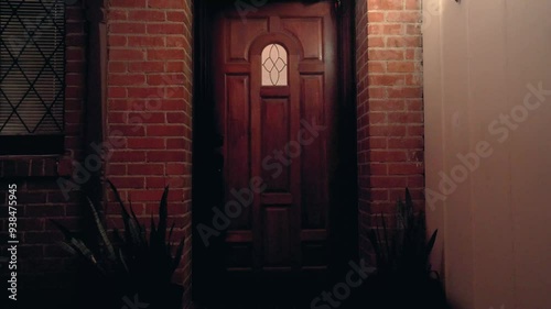 A couple arguing then woman slams the door